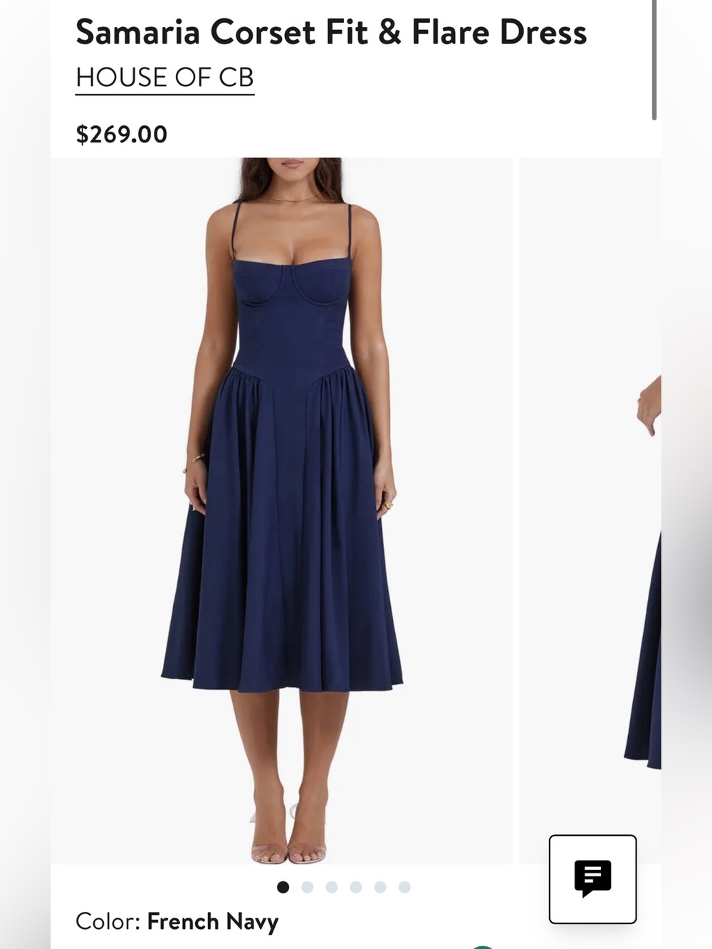 House of CB Samaria Midi Dress in French Navy